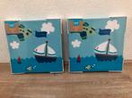 NIEUW Lief Lifestyle canvas schilderij blauw boot jongen, Ophalen of Verzenden, Nieuw, Wanddecoratie