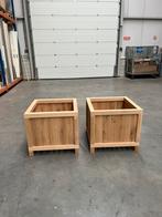 Eikenhouten plantenbak, Tuin en Terras, Ophalen, Vierkant, Nieuw, 60 tot 100 cm