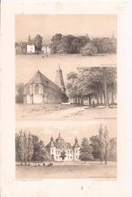 Kasteel Wisch,Kerk te Hoogkeppel, Kasteel Schuilenburg Litho, Antiek en Kunst, Ophalen of Verzenden