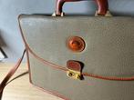 Vintage Dooney & Bourke Aktetas Groen/Bruin Leder, Ophalen of Verzenden, Gebruikt, Bruin, Overige typen