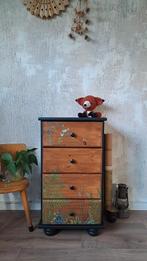 Nachtkastje zwart botanisch, Ophalen, 25 tot 50 cm, 50 tot 100 cm, Minder dan 100 cm