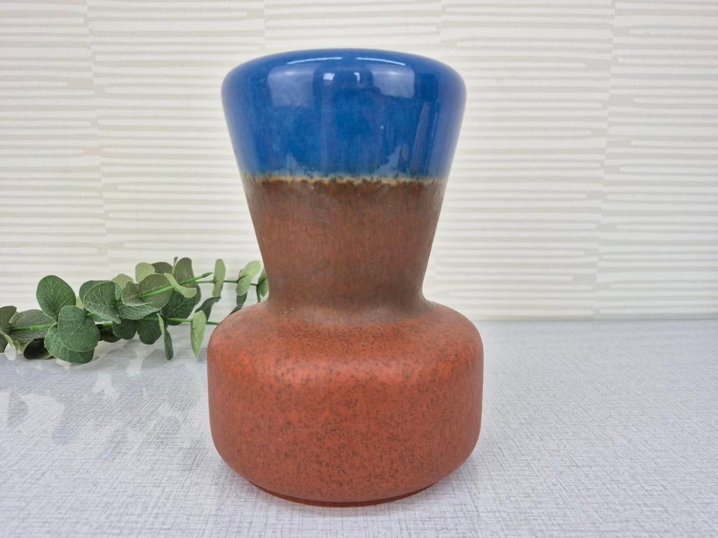 Steuler West-Germany vintage vaas. Blauw/terra keramiek., Ophalen of Verzenden, ., ., .