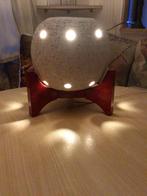 Vintage Space Age Tafellamp, keramiek met hout., Ophalen of Verzenden, Gebruikt, Overige materialen, Minder dan 50 cm