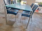 Eetkamertafel met 4 Montis stoelen, Gebruikt, Vijf personen of meer, 150 tot 200 cm, Rechthoekig
