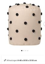Poef Ferm Living dot stippel  H 48 x Ø 39 cm, Ophalen of Verzenden, Zo goed als nieuw, Rond, Minder dan 50 cm