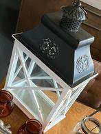 Prachtig groot windlicht, Huis en Inrichting, Woonaccessoires | Kandelaars en Kaarsen, Gebruikt, 25 tot 50 cm, Wit, Ophalen of Verzenden