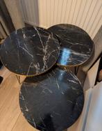 Set van 3 marmeren bijzettafels, Huis en Inrichting, Tafels | Bijzettafels, Minder dan 45 cm, Minder dan 55 cm, Metaal of Aluminium