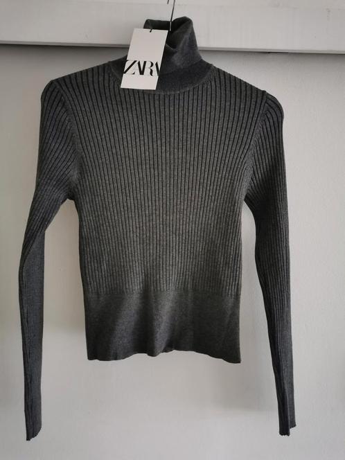 ZARA ribtrui met col mt. S, Kleding | Dames, Truien en Vesten, Nieuw, Maat 36 (S), Grijs, Verzenden