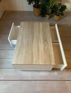 Wit met natuureiken tafel, Huis en Inrichting, Ophalen, 100 tot 150 cm, 50 tot 100 cm, Zo goed als nieuw