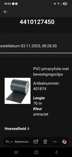 Antraciet Privacyfolie - 50 Meter Nieuw!, Tuin en Terras, Ophalen of Verzenden, Nieuw, Kunststof, 200 cm of meer