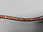Bruin leren frontriem met Rosegold strass Full, Nieuw, Ophalen of Verzenden, Eu, Hkm