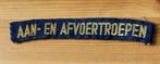 Naamlint Aan-en Afvoertroepen, Verzamelen, Militaria | Algemeen, Ophalen of Verzenden, Landmacht, Nederland, Embleem of Badge