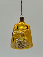 Oude kerstbal koeienbel stier geel, Diversen, Kerst, Ophalen of Verzenden, Gebruikt