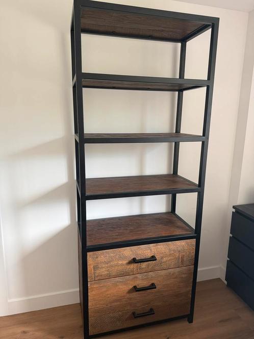 Industriële Boekenkast Goossens, Huis en Inrichting, Kasten | Boekenkasten, Zo goed als nieuw, 50 tot 100 cm, 200 cm of meer, 25 tot 50 cm