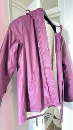 Paarse leren jas met katoenen voering, Ophalen, Gebruikt, Regenjas, Dames