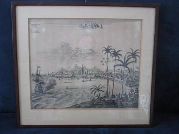 Orig.prent Gezicht op Coylang. Joan Nieuhof. Indie.1682 beschikbaar voor biedingen