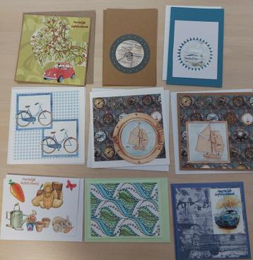 9 zelfgemaakte kaarten.  beschikbaar voor biedingen