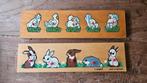 Noppuzzel, knoppuzzel kinderpuzzel hout konijntjes gansjes, Ophalen of Verzenden, Minder dan 10 stukjes, Gebruikt