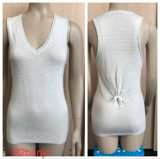 Top tuniek gilet pullover bont parelmoer off white zilver 36, Kleding | Dames, Tops, Nieuw, Maat 36 (S), Wit, Zonder mouw, Ophalen of Verzenden