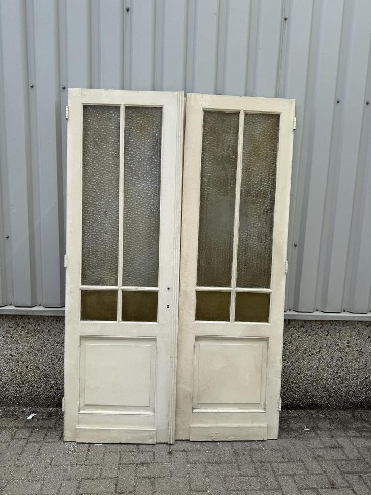 Prachtige antieke ensuitedeuren (231 hoog), Doe-het-zelf en Verbouw, Deuren en Horren, Zo goed als nieuw, Binnendeur, 215 cm of meer