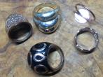 5 oude koperen ringen, Overige materialen, Gebruikt, Overige kleuren, Ophalen of Verzenden