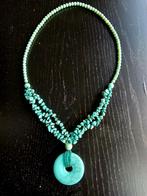 Antieke ketting met turquoise hanger, Sieraden, Tassen en Uiterlijk, Kettingen, Gebruikt, Blauw, Ophalen of Verzenden, Steen of Mineraal