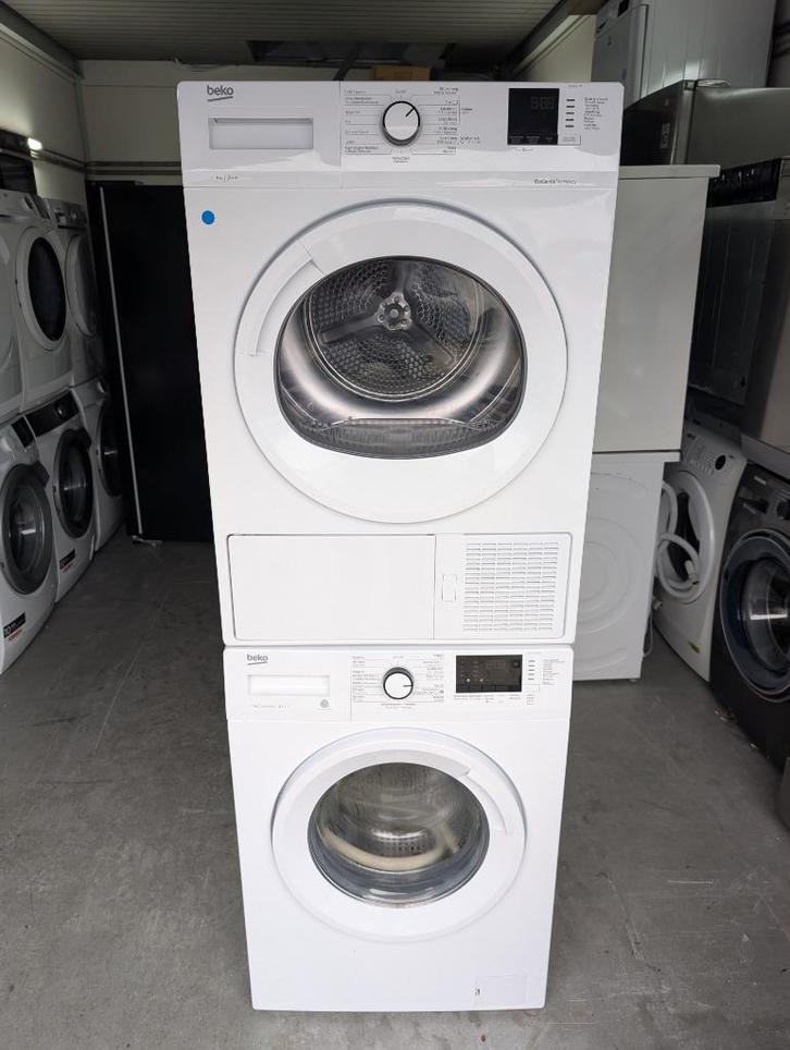 Zeer jonge Beko wasmachine en warmtepompdroger, Witgoed en Apparatuur, Wasmachines, Refurbished, Voorlader, 6 tot 8 kg, 85 tot 90 cm