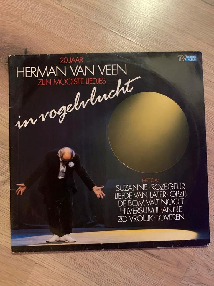 Herman van Veen - Zijn Mooiste Liedjes In Vogelvlucht LP, Cd's en Dvd's, Vinyl | Nederlandstalig, Zo goed als nieuw, Levenslied of Smartlap