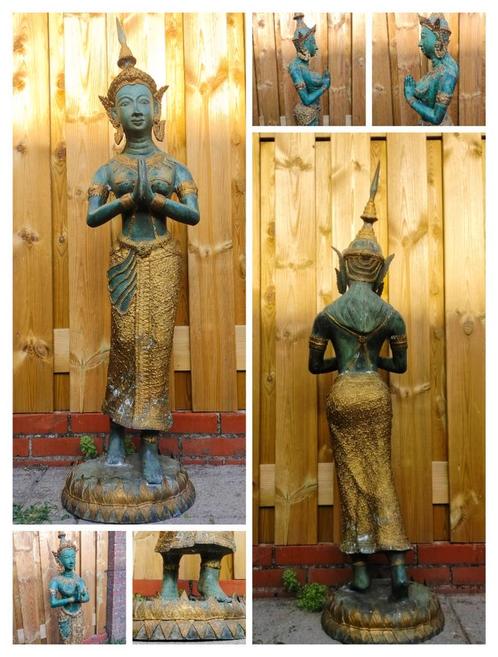 Thaise tempelwachter antiek XXL formaat. 126cm +/-30kg brons, Antiek en Kunst, Kunst | Beelden en Houtsnijwerken, Ophalen
