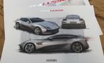 Ferrari GTC4 Lusso lithografie design schets poster folder, Nieuw, Ferrari, Verzenden