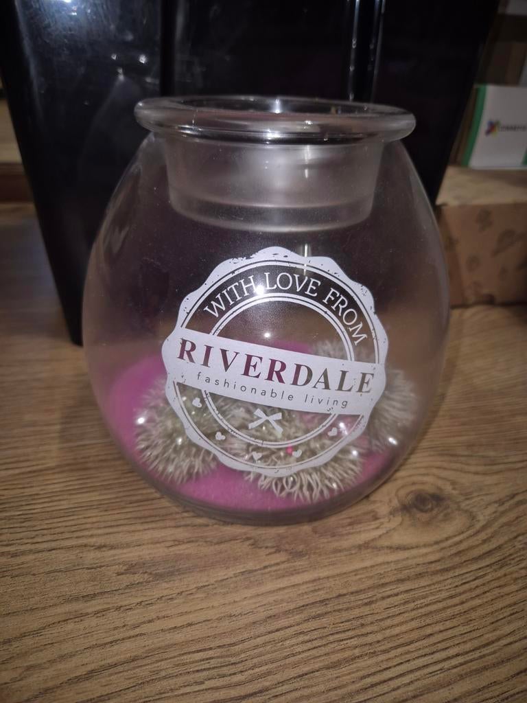 Riverdale Vaas met Kaarsenhouder, Ophalen, Overige materialen, Gebruikt, Wit