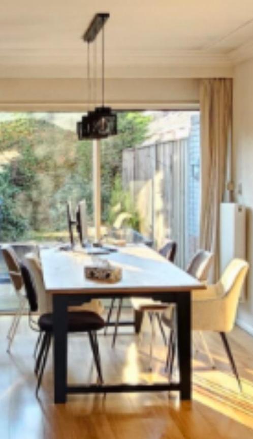 Houten eettafel, Huis en Inrichting, Tafels | Eettafels, Gebruikt, 100 tot 150 cm, 200 cm of meer, Vijf personen of meer, Rechthoekig