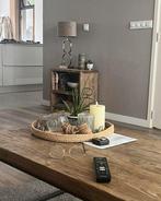 Robuuste bijzettafel / kastje wagonhout, Gebruikt, 55 tot 75 cm, Rechthoekig, Hout