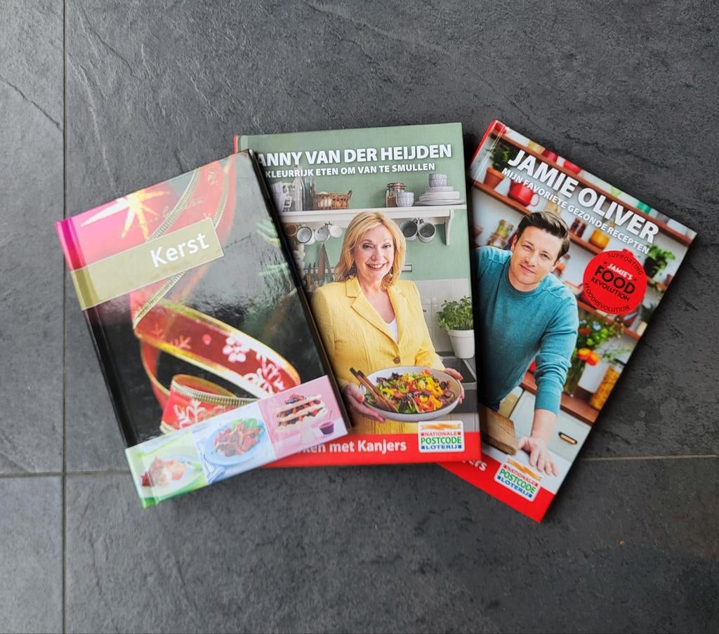 3 Kookboeken: Kerst, Janny van der Heijden, Jamie Oliver, Boeken, Kookboeken, Ophalen of Verzenden, Zo goed als nieuw, Overige gebieden