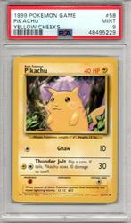 Pikachu yellow cheeks Psa 9 Base set unlimited, Ophalen of Verzenden, Zo goed als nieuw