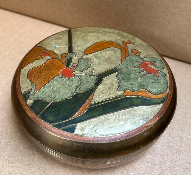 Vintage massief messing sieradendoosje, Huis en Inrichting, Woonaccessoires | Kandelaars en Kaarsen, Zo goed als nieuw, Minder dan 25 cm