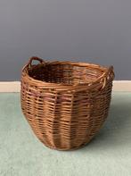 Ronde rieten vintage MAND jaren 50 - RIET met hengsels, Verzamelen, Retro, Ophalen of Verzenden, Huis en Inrichting