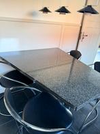 Gratis Granieten keukentafel, Huis en Inrichting, Tafels | Eettafels, Ophalen, Gebruikt, Rechthoekig, 100 tot 150 cm