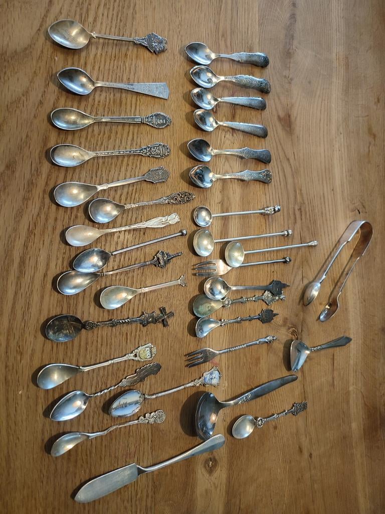 Grote Set Verzilverd Gero 90 Bestek - Souvenirlepels, Antiek en Kunst, Antiek | Bestek, Ophalen of Verzenden