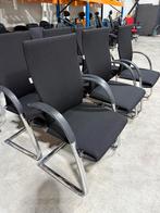 vergaderstoel Ahrend Chrome zwarte stof, Gebruikt, Zwart, Ophalen of Verzenden, Metaal