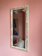 Jaren 80 gebloemde spiegel houten lijst vintage brocante, Huis en Inrichting, Woonaccessoires | Spiegels, Minder dan 100 cm, Minder dan 50 cm