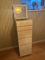 Witte Malm IKEA Hoge Ladekast met Spiegel, Huis en Inrichting, Kasten | Ladekasten, Kunststof, Gebruikt, 5 laden of meer, 100 tot 150 cm