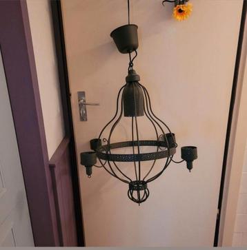 Vintage hanglamp voor elektra en 4 houders voor waxinelichtj beschikbaar voor biedingen