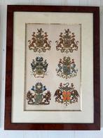 Ingelijste adelijke Familiewapens (4x), Gebruikt, Minder dan 75 cm, Minder dan 150 cm, Overige materialen