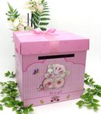 Prachtige geboorte enveloppendoos met erop It's a Girl., Hobby en Vrije tijd, Ophalen of Verzenden, Nieuw, Feestartikel, Geboorte of Huwelijk
