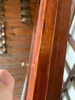 Hardhouten binnen opdekdeur met geslepen glas met bloemen, Doe-het-zelf en Verbouw, Deuren en Horren, Gebruikt, 80 tot 100 cm