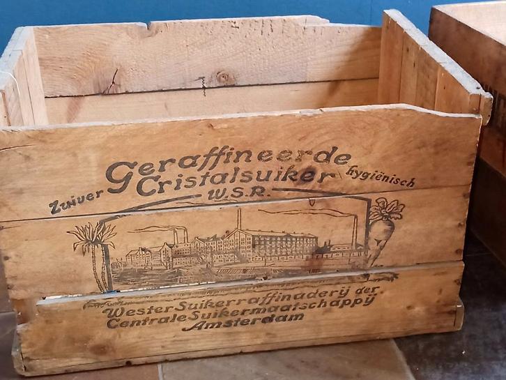 oude kist van Cristalsuiker Amsterdam, Verzamelen, Overige Verzamelen, Gebruikt, Ophalen of Verzenden