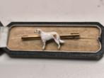 Broche 14 karaats goud met emaille hond, Antiek en Kunst, Ophalen of Verzenden, Goud