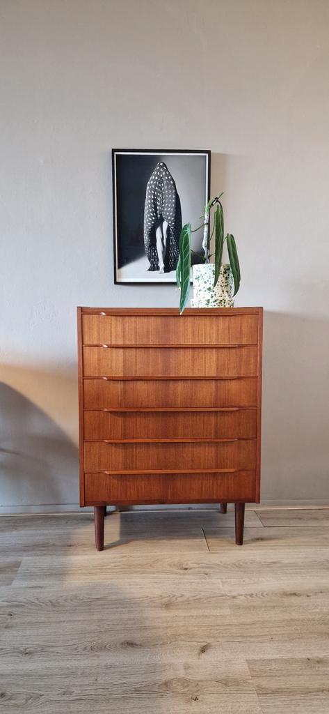 Prachtige Deense ladekast midcentury, Huis en Inrichting, Kasten | Ladekasten, Gebruikt, Minder dan 100 cm, 50 tot 100 cm, 25 tot 50 cm