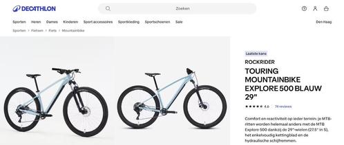 MountainBike Explore 500 29", Fietsen en Brommers, Fietsen | Mountainbikes en ATB, Zo goed als nieuw, Heren, Overige merken, 57 cm of meer